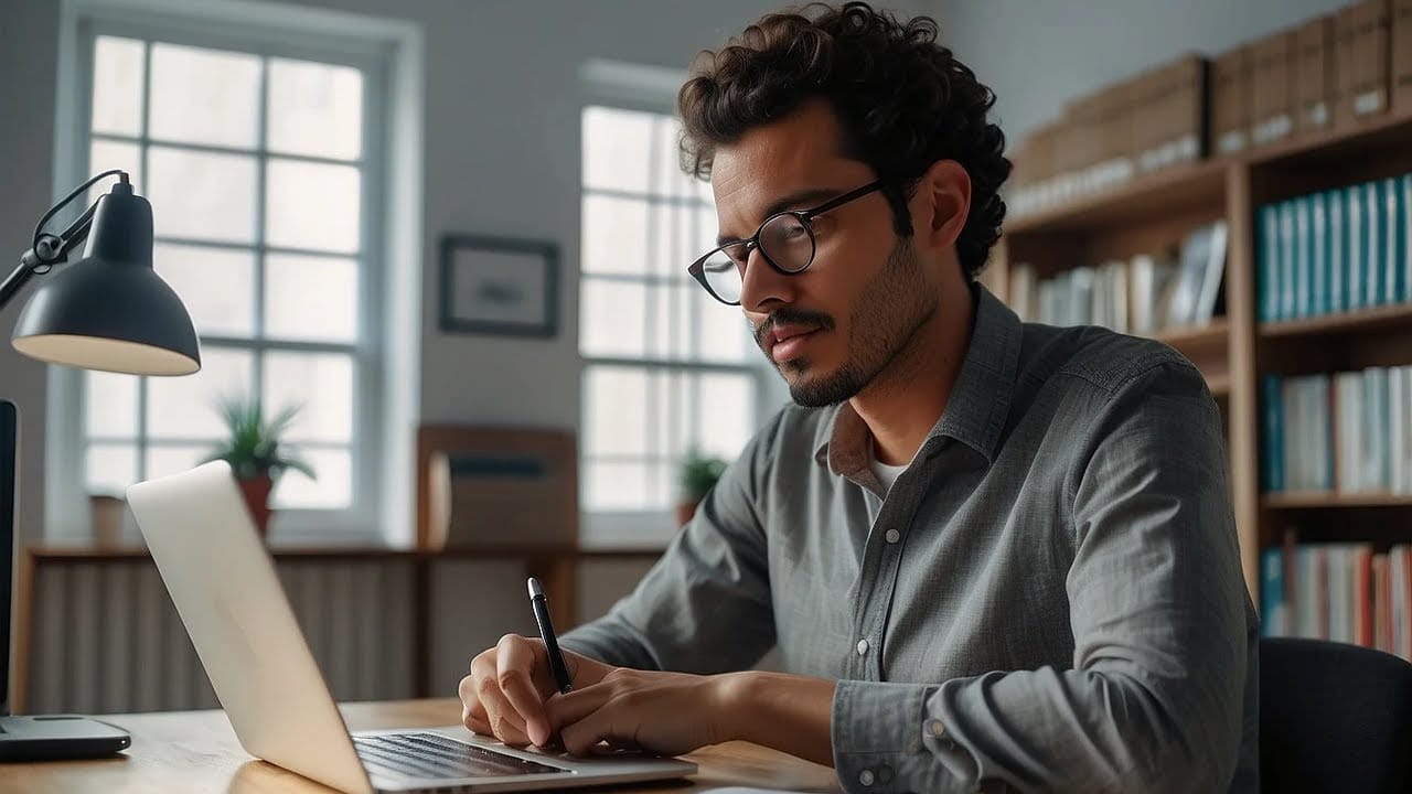 Ein Mitarbeiter liest auf der Smeacher FAQ Seite